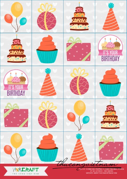 Sticker sinh nhật A4 mẫu 2